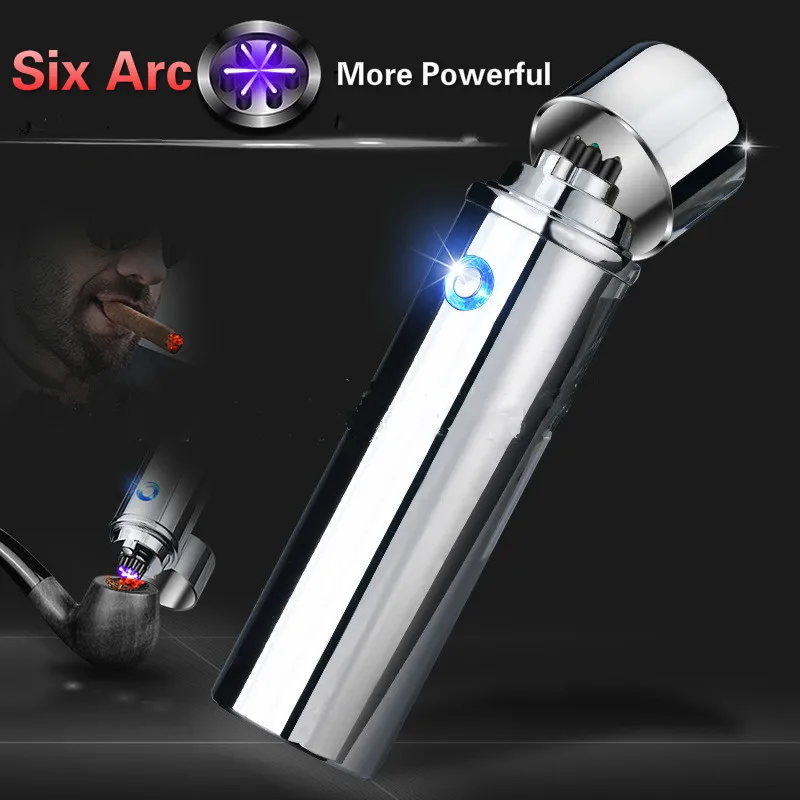 6 Arc More Powerful Lighter USB Rechargeable Electric Plasma Pulse Lighters for Smoke Cigarettes Tobacco Pipe
6 Arc More Powerful Lighter USB Rechargeable Electric Plasma Pulse Lighters for Smoke Cigarettes Tobacco Pipe