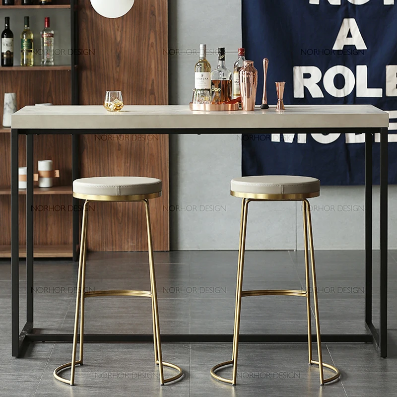Скандинавский барный стул из кованого железа модный кофейный золотой высокий