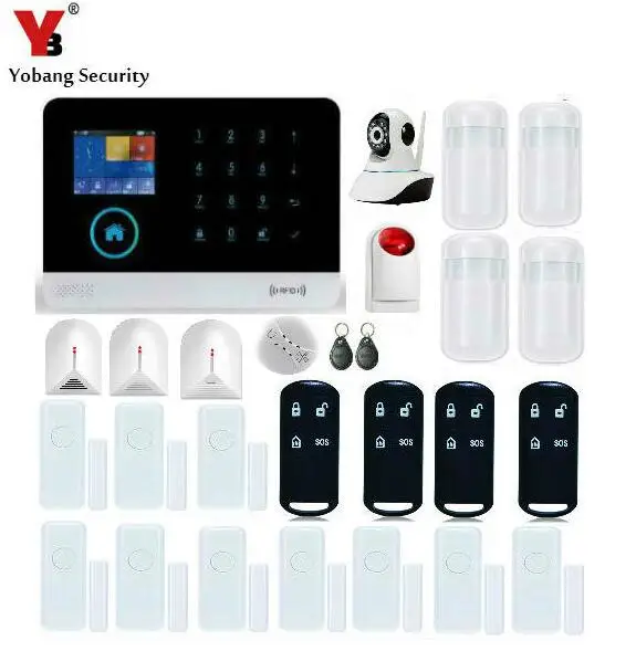 

YobangSecurity Wireless Video IP Camera WIFI GSM GPRS House Burglar Intruder Alarm System Android IOS APP Wireless Strobe Siren