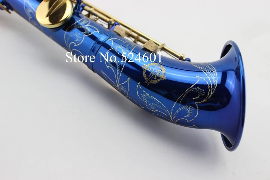 New Suzuki B flat Soprano Saxophone Paint Gold Key Straight Sax Black and Blue Top Musical Instruments dhl/ups Free shipping
New Suzuki B flat Soprano Saxophone Paint Gold Key Straight Sax Black and Blue Top Musical Instruments dhl/ups Free shipping