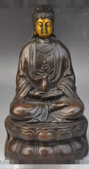 S01720 11"Chinese fane bronze seat kwan-yin GuanYin Bodhisattva buddha hold vase statue (B0328)
S01720 11"Chinese fane bronze seat kwan-yin GuanYin Bodhisattva buddha hold vase statue (B0328)