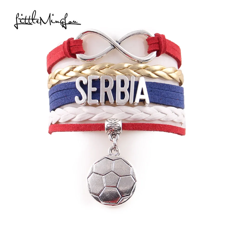 Little Minglou Infinity charm Serbia bracelet soccer charm leather wrap men bracelets & bangles for women jewelry
Little Minglou Infinity charm Serbia bracelet soccer charm leather wrap men bracelets & bangles for women jewelry