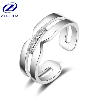 New Arrival High-quality 925 Sterling Silver Jewelry Female Simple Fashion Line Crystal Temperament Opening Rings SR290
New Arrival High-quality 925 Sterling Silver Jewelry Female Simple Fashion Line Crystal Temperament Opening Rings SR290