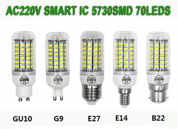 10pcs/lot 9W E27 E14 G9 GU10 B22 LED Lamp 5730SMD LED Lights Corn Led Bulb 70Leds Chandelier Candle Lighting Home Decoration
10pcs/lot 9W E27 E14 G9 GU10 B22 LED Lamp 5730SMD LED Lights Corn Led Bulb 70Leds Chandelier Candle Lighting Home Decoration