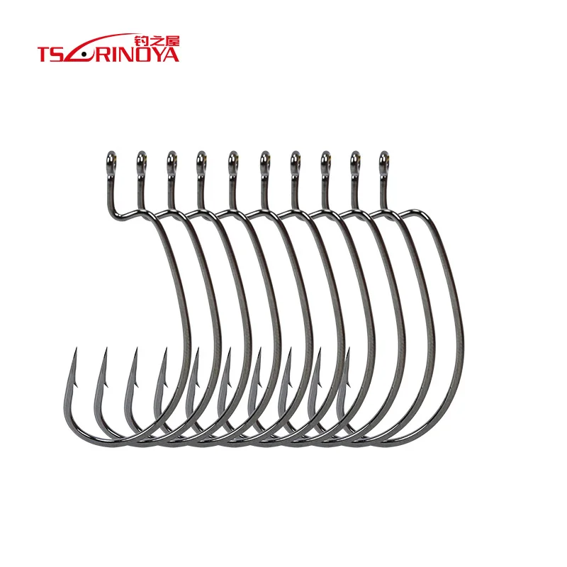 TSURINOYA 10Pcs/Pack High Carbon Steel Fishing Hooks 2# 1# 1/0# 2/0# Wide Abdomen Crank Hook for Jig Head Worm Lures Soft Bait
TSURINOYA 10Pcs/Pack High Carbon Steel Fishing Hooks 2# 1# 1/0# 2/0# Wide Abdomen Crank Hook for Jig Head Worm Lures Soft Bait