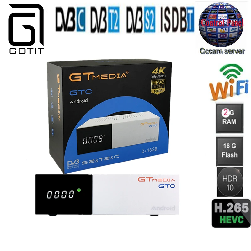 Freesat GTC DVB-S2 DVB-C DVB-T2 ISDB-T android 6.0 TV BOX S905D 2/16 GB BT4.0 Satelliet ontvanger with 1year Europe cccam Cline
Freesat GTC DVB-S2 DVB-C DVB-T2 ISDB-T android 6.0 TV BOX S905D 2/16 GB BT4.0 Satelliet ontvanger with 1year Europe cccam Cline