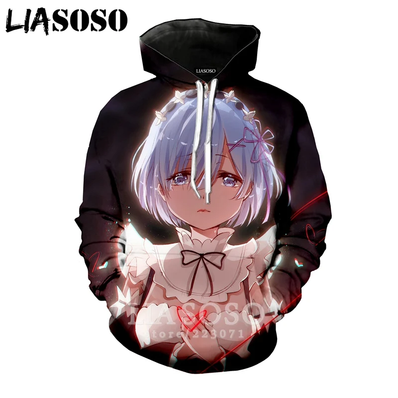 LIASOSO 2019 Winter New Men Women Sweatshirt 3D Print Anime Re Zero Hoodie Long Sleeve Casual Harajuku Hip Hop Pullover B010-26
LIASOSO 2019 Winter New Men Women Sweatshirt 3D Print Anime Re Zero Hoodie Long Sleeve Casual Harajuku Hip Hop Pullover B010-26