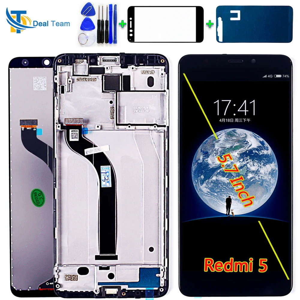 AAA 10 Multi-Touch LCD display for Xiaomi Redmi 5 5.7 inch Touch Screen Digitizer Assembly Frame With Oleophobic Coating
AAA 10 Multi-Touch LCD display for Xiaomi Redmi 5 5.7 inch Touch Screen Digitizer Assembly Frame With Oleophobic Coating