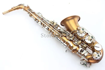 

New Arrival Free Shipping Nickel Plated Coffee Color Surface Brass Alto Saxophone Silver Plated Key Ed Sax With case Mouthpiece