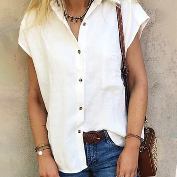 White Turn-down Collar Short Sleeve Shirt Blouse Women Office Lady Button Loose Feminine Blouse 2020 Summer Solid Top Ladies
White Turn-down Collar Short Sleeve Shirt Blouse Women Office Lady Button Loose Feminine Blouse 2020 Summer Solid Top Ladies
