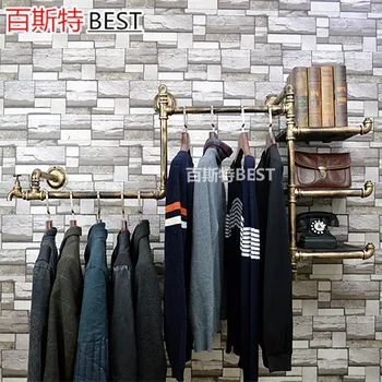 Clothes rack display rack in clothing store wall hanger iron vintage water pipe wrapped shoe rack on clothing rack
Clothes rack display rack in clothing store wall hanger iron vintage water pipe wrapped shoe rack on clothing rack