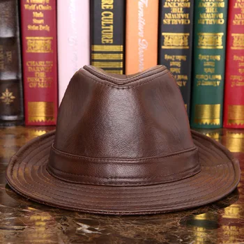 Male 100% Genuine Leather Jazz Hat Adult Fedoras Hat Male Sheepskin Fedoras Cap Men's Wide Brim Leather Cowboy Hat B-7284
Male 100% Genuine Leather Jazz Hat Adult Fedoras Hat Male Sheepskin Fedoras Cap Men's Wide Brim Leather Cowboy Hat B-7284