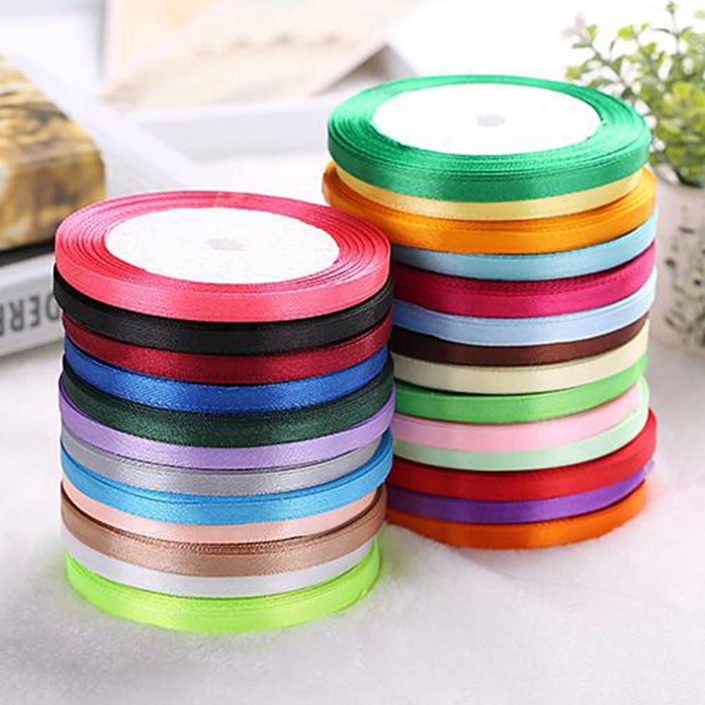 25 Yards/Roll 6mm Single Face Silk Satin Ribbons Wedding Party Decoration DIY Handmade Material Gift Wrapping Webbing Supplies
25 Yards/Roll 6mm Single Face Silk Satin Ribbons Wedding Party Decoration DIY Handmade Material Gift Wrapping Webbing Supplies