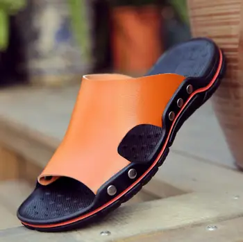 men Casual sandals summer terlik mens slippers rivet british man beach Slippers genuine cow leather lazy pedal flip flop EU38-48
men Casual sandals summer terlik mens slippers rivet british man beach Slippers genuine cow leather lazy pedal flip flop EU38-48