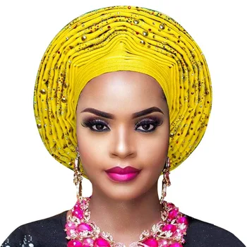 

Aso oke gele african headtie nigerian headtie auto gele women headwrap lady wedding turban new style