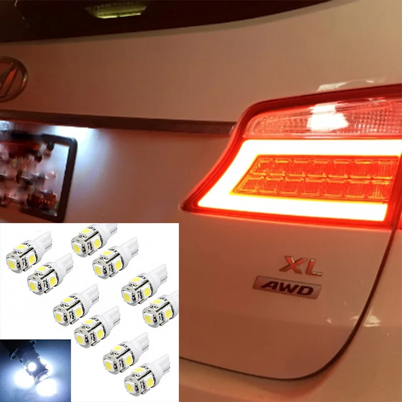 T10 Клин 5-SMD 5050 Xenon светодиодный светильник лампы W5W высокое Яркость 194 147 152 158 для