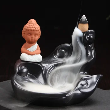 Ceramic Backflow Incense Burner Little Monk Buddha Lotus Incense Cones Stick Holder +10pc Cone Incense Buddhist Temple Decor
Ceramic Backflow Incense Burner Little Monk Buddha Lotus Incense Cones Stick Holder +10pc Cone Incense Buddhist Temple Decor