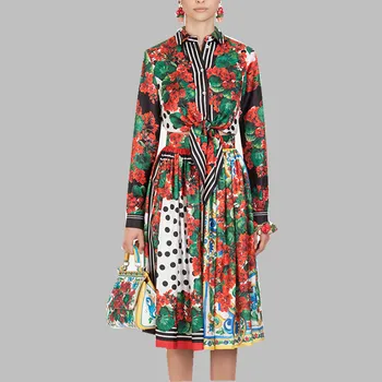 Runway Spirng Summer Skirt Suits Fashion Women Printing Floral Bow Shirt Suits + High Waist Ball Gown Skirt Set Vintage 2PCS
Runway Spirng Summer Skirt Suits Fashion Women Printing Floral Bow Shirt Suits + High Waist Ball Gown Skirt Set Vintage 2PCS
