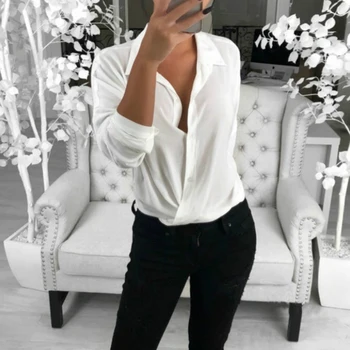 Chic Style Women Blouse Shirt 2019 Turn Down Collar Female Work Shirt Long Sleeves Solid Office Tops Clothing SJ2016U
Chic Style Women Blouse Shirt 2019 Turn Down Collar Female Work Shirt Long Sleeves Solid Office Tops Clothing SJ2016U