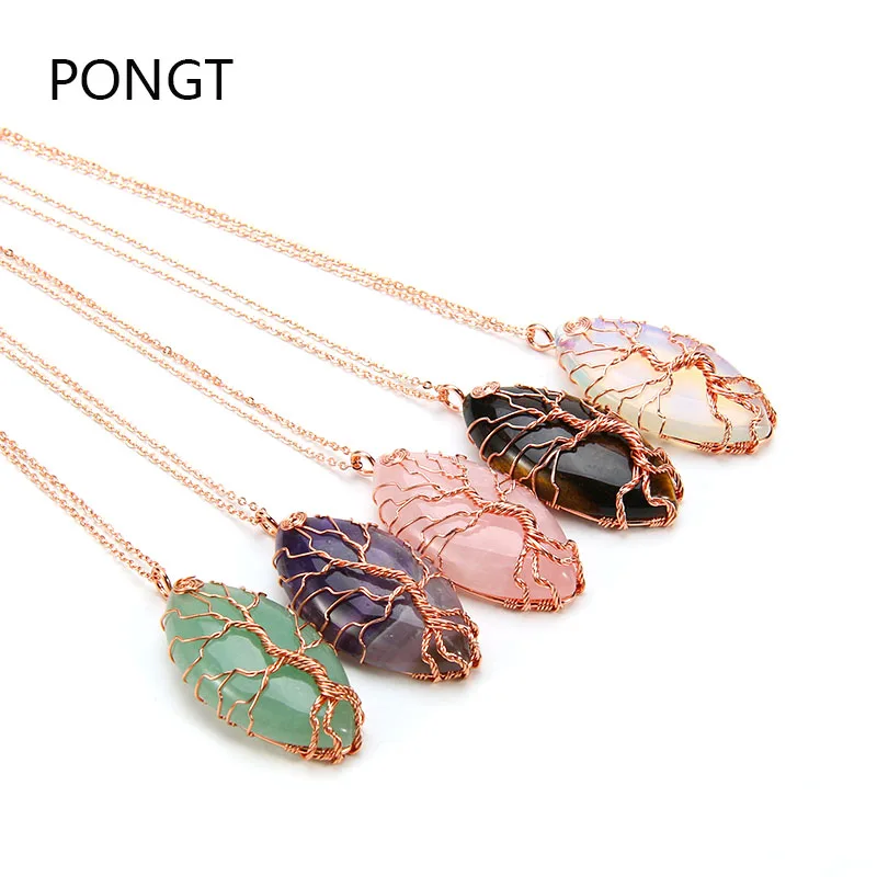 Reiki chakra Horse eye tree of life natural stone pendant Rose Plated Necklace natural crystal stone necklaces pendants
Reiki chakra Horse eye tree of life natural stone pendant Rose Plated Necklace natural crystal stone necklaces pendants