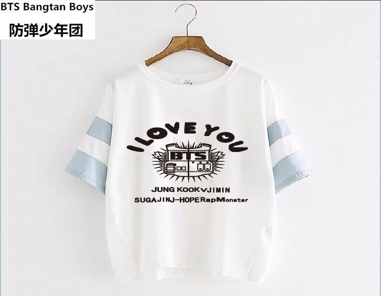 2017 new kpop BTS Bangtan Boys Star Same Letter Printed T-Shirt Women Summer Style Fashion Casual 100% Cotton Female T Shirt Tee
2017 new kpop BTS Bangtan Boys Star Same Letter Printed T-Shirt Women Summer Style Fashion Casual 100% Cotton Female T Shirt Tee
