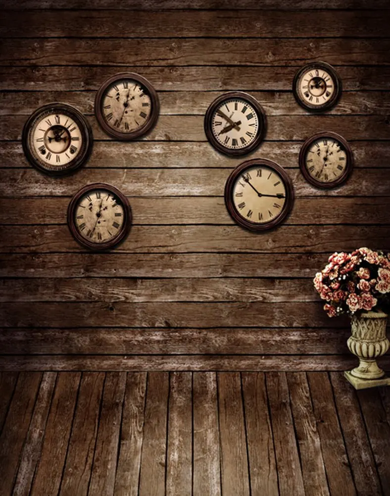 5x7ft Wooden Floor Wall Clocks Flowers Photography Backdrops Photo Props Studio Background
5x7ft Wooden Floor Wall Clocks Flowers Photography Backdrops Photo Props Studio Background