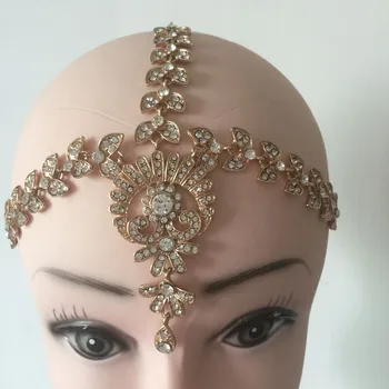 

Handmade Kundan stones hair chain Grecian matha patti hair style head chain head jewellery