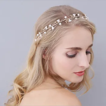 Women Golden Alloy Leaf Bridal Headdress Beaded Wedding Hair Accessories For Women Crown
Women Golden Alloy Leaf Bridal Headdress Beaded Wedding Hair Accessories For Women Crown