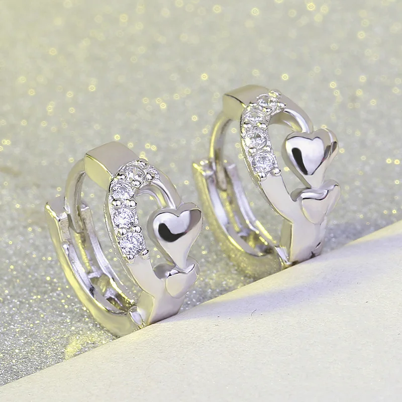 Double Love Heart Cubic Zirconia Rose Gold Color Stud Earrings CZ Stone Fashion Jewelry For Women Earring Wholesale
Double Love Heart Cubic Zirconia Rose Gold Color Stud Earrings CZ Stone Fashion Jewelry For Women Earring Wholesale