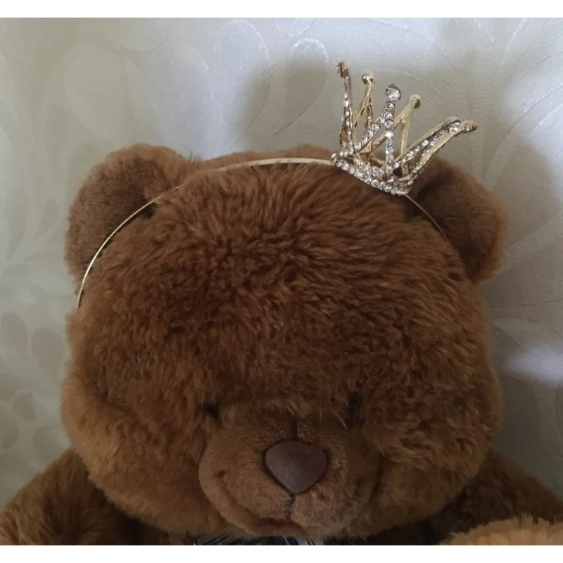 TDQUEEN Hair Jewelry Little Girl Tiara Headband Gold Color Cute Crystal Tiara Girl Crown Hairbands Headbands for Women (10)