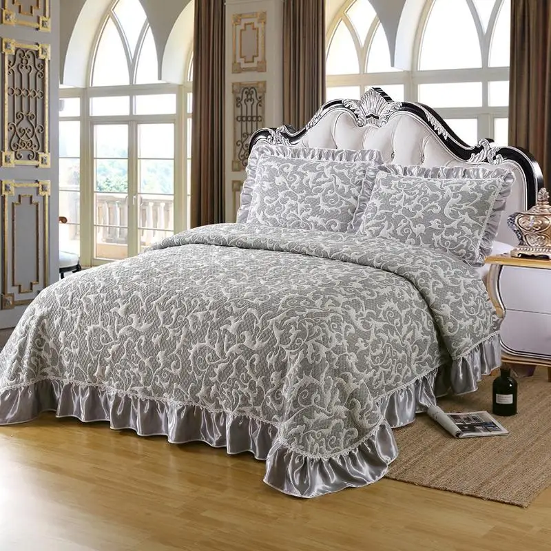 Waliicorners Luxury Knitted Cotton 3 Pieces Bedspread Comforter Set King Queen Size Bed Cover Set Mattress Topper Blanket With Pillowcases 37 HTB1nRI8aA9E3KVjSZFGq6A19XXaF
