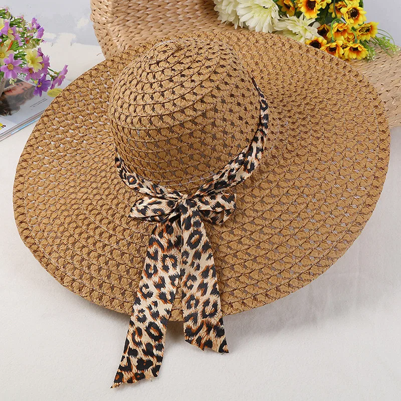 2019 New Fashion Sun Hats for Women Girls Wide Brim Floppy Straw Hat Summer Bohemia Beach Cap Ribbon Leopard chapeau femme
2019 New Fashion Sun Hats for Women Girls Wide Brim Floppy Straw Hat Summer Bohemia Beach Cap Ribbon Leopard chapeau femme