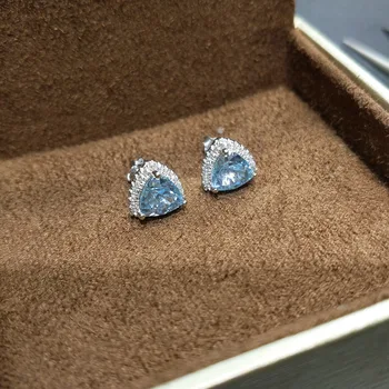 FLZB , Trendy earring natural blue topaz in 925 sterling silver with 18k white gold plated special earring for girl and women
FLZB , Trendy earring natural blue topaz in 925 sterling silver with 18k white gold plated special earring for girl and women