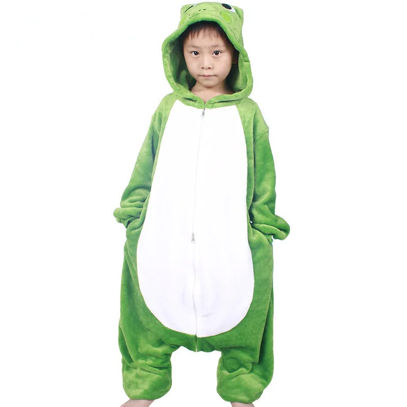 Аниме милая лягушка для костюмированных вечеринок Onesie детей фланель животные