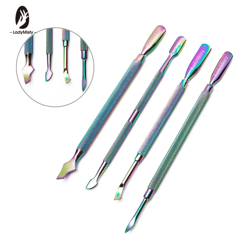Ladymisty Dual-ended Chameleon Nail Cuticle Pusher Nail Cuticle Remover Rainbow Stainless Steel Cuticle Pusher Manicure Tools
Ladymisty Dual-ended Chameleon Nail Cuticle Pusher Nail Cuticle Remover Rainbow Stainless Steel Cuticle Pusher Manicure Tools