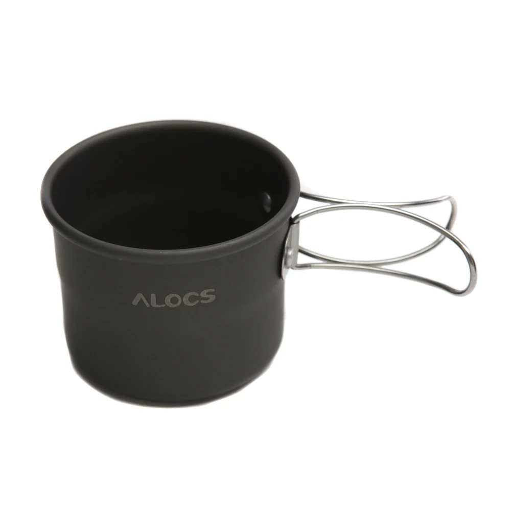 

ALOCS TW-402 Outdoor Camping Cup Portable Aluminum Oxide Outdoor Foldable Handles Drinkware 150ML for Hiking Picnic Cooking