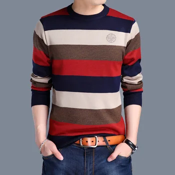 Winter Sweater Pullover Men 2017 Male Brand Casual Slim Warm Knitted Striped Sweater Men Pullover Wool Men Sweaters and Pullove
Winter Sweater Pullover Men 2017 Male Brand Casual Slim Warm Knitted Striped Sweater Men Pullover Wool Men Sweaters and Pullove