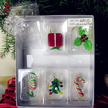 6pcs Custom made glass sculpture Christmas Decoration pendant snowflakes, parcels, crutches, candy, auspicious leaf statues gif 
6pcs Custom made glass sculpture Christmas Decoration pendant snowflakes, parcels, crutches, candy, auspicious leaf statues gif