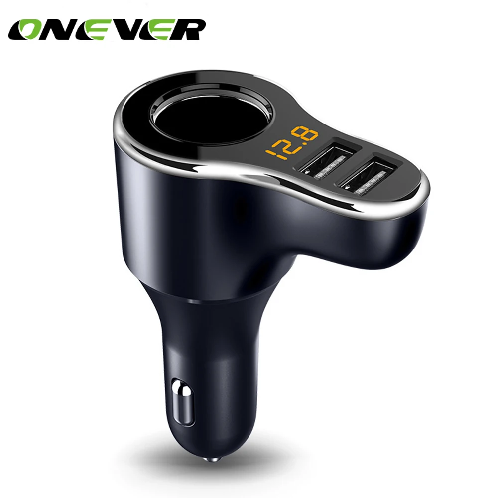 Onever 3.1A Dual USB Car Charger Adapter Fast Charging with Volmeter Cigarette Lighter Socket Splitter for Phone Tablet GPS DVR
Onever 3.1A Dual USB Car Charger Adapter Fast Charging with Volmeter Cigarette Lighter Socket Splitter for Phone Tablet GPS DVR