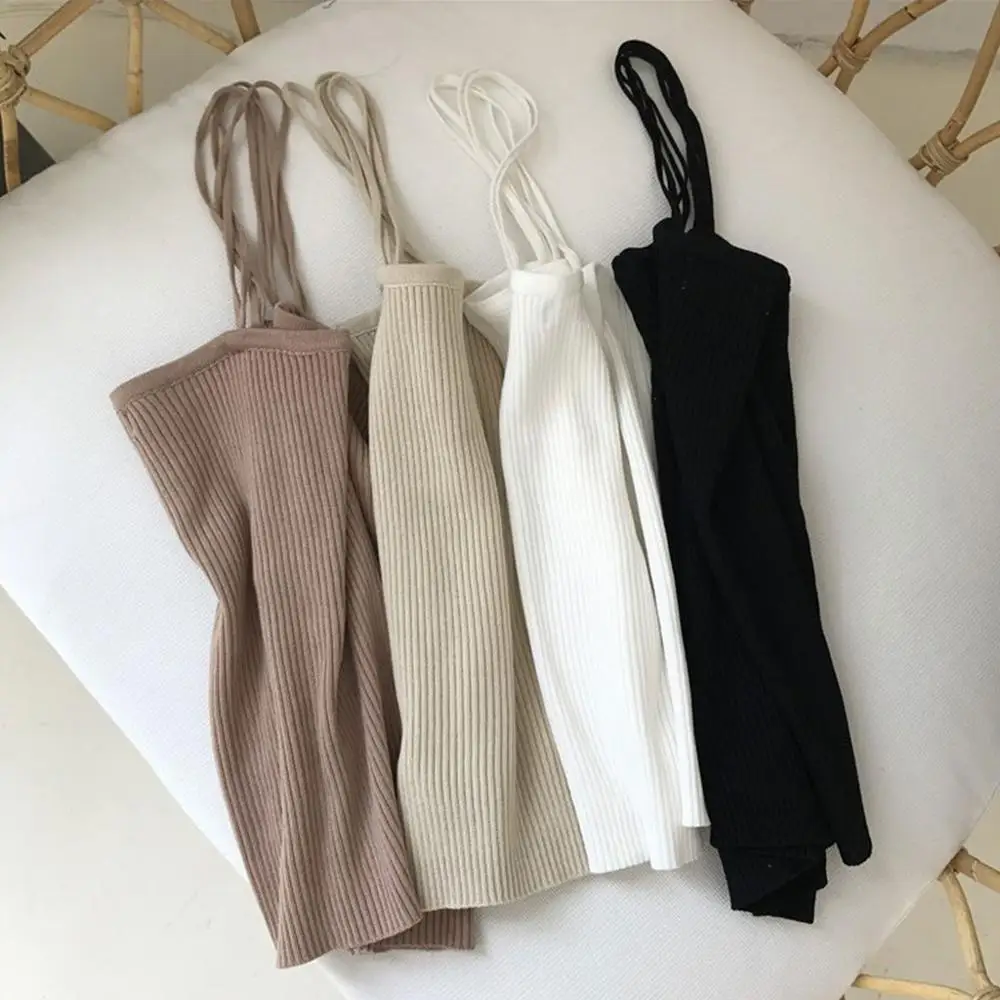 Korean Minimalist Women Sleeveless Ribbed Knit Vest Double Spaghetti Straps Plain Solid Color Camisole Casual Slim Tube Tank Top
Korean Minimalist Women Sleeveless Ribbed Knit Vest Double Spaghetti Straps Plain Solid Color Camisole Casual Slim Tube Tank Top