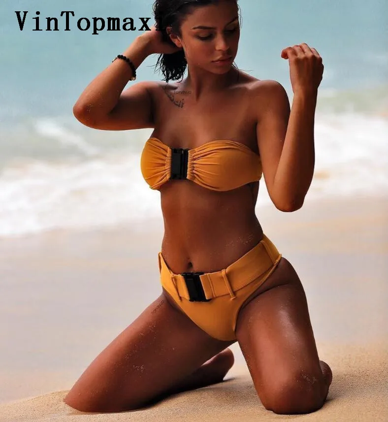 2018 New Strapless Women Buckle Bikini Set Push Up Padded Swimsuit Sexy Belt Brazilian Bikini Beach Bathing Suit Maillot De Bain
2018 New Strapless Women Buckle Bikini Set Push Up Padded Swimsuit Sexy Belt Brazilian Bikini Beach Bathing Suit Maillot De Bain