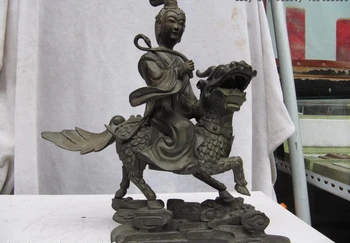 China pure bronze Bronze Carved Kwan-yin Guan Yin Boddhisattva sit kylin Statue
China pure bronze Bronze Carved Kwan-yin Guan Yin Boddhisattva sit kylin Statue