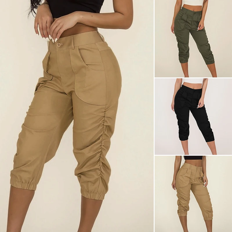 Glorioso Fanático aeropuerto Pantalones 2019 Para Mujer Pantalones Capri Recortados Para Mujer Pantalones  Cónicos Sólidos De Verano Informal De 17,97 € | DHgate