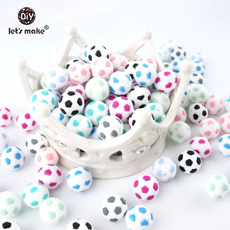 Let's Make Silicone Football 10PC DIY Crafts Accessories BPA Free Silicone Teether Silicone Chewing Bead Nursing Pendant
Let's Make Silicone Football 10PC DIY Crafts Accessories BPA Free Silicone Teether Silicone Chewing Bead Nursing Pendant
