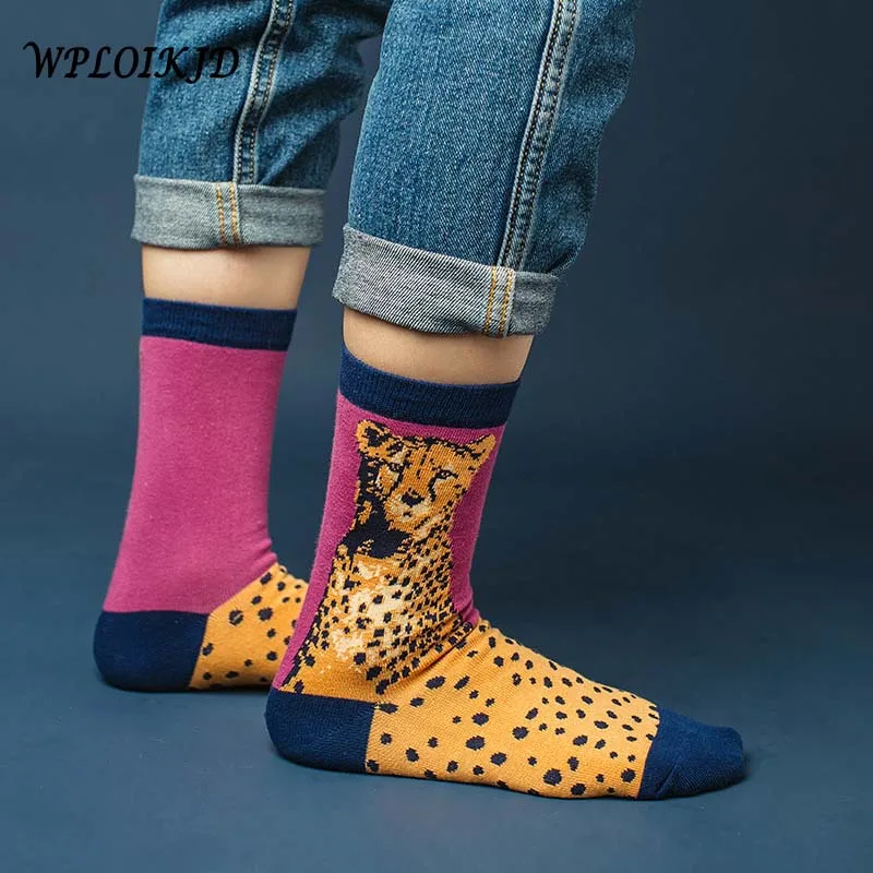 

[WPLOIKJD]Art Abstract Funny Socks Street Cotton Socks Women Divertidos Unisex Happy Animal Gift Sokken Female Calcetines Mujer