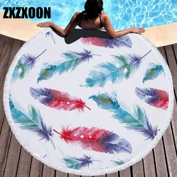 Summer Swiming Pool Feather Colorful Round Beach Towel with Tassels Large Bath Towels for Adults Towels Bathroom
Summer Swiming Pool Feather Colorful Round Beach Towel with Tassels Large Bath Towels for Adults Towels Bathroom