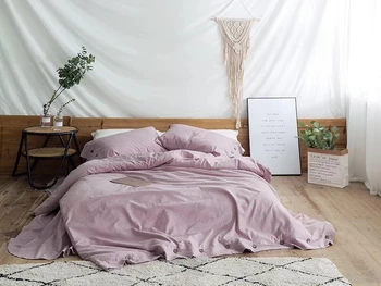 Modern simple bedroom set home decor 4pcs light purple duvet cover bedding sets Cotton / Linen mixed quilt covers queen bedsheet
Modern simple bedroom set home decor 4pcs light purple duvet cover bedding sets Cotton / Linen mixed quilt covers queen bedsheet