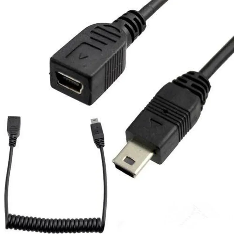 5Ft Spiral Coiled USB Mini 5Pin female jack to male plug extension Adapter cable 1.5M
5Ft Spiral Coiled USB Mini 5Pin female jack to male plug extension Adapter cable 1.5M