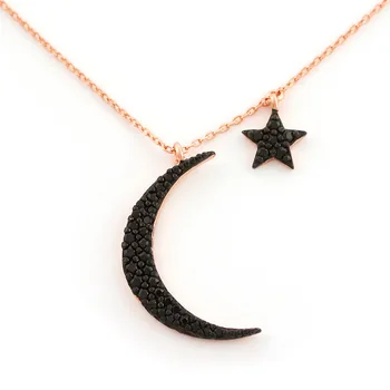 LouLeur new 925 sterling silver black zircon moon star pendant necklace rose gold fashion dainty necklace for women jewelry gift
LouLeur new 925 sterling silver black zircon moon star pendant necklace rose gold fashion dainty necklace for women jewelry gift