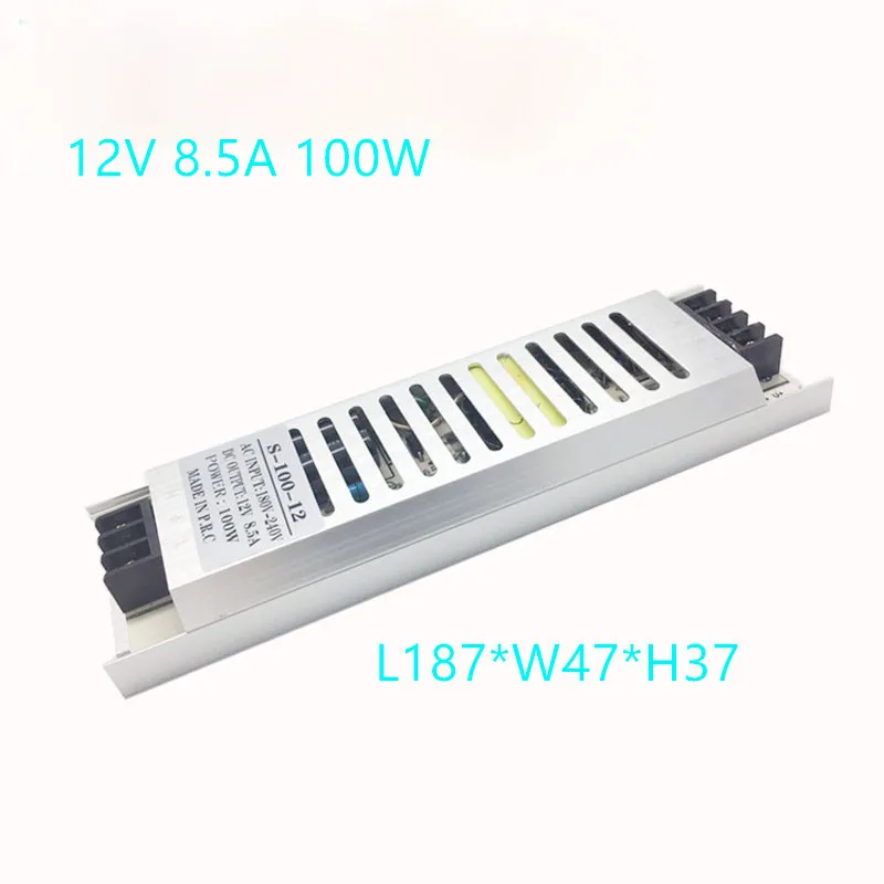 Power Supply 12V 8.5A 100W Ultra Thin Switching Power Supply 12 Volt LED Electronic Transformer For LED Strip Light Box
Power Supply 12V 8.5A 100W Ultra Thin Switching Power Supply 12 Volt LED Electronic Transformer For LED Strip Light Box